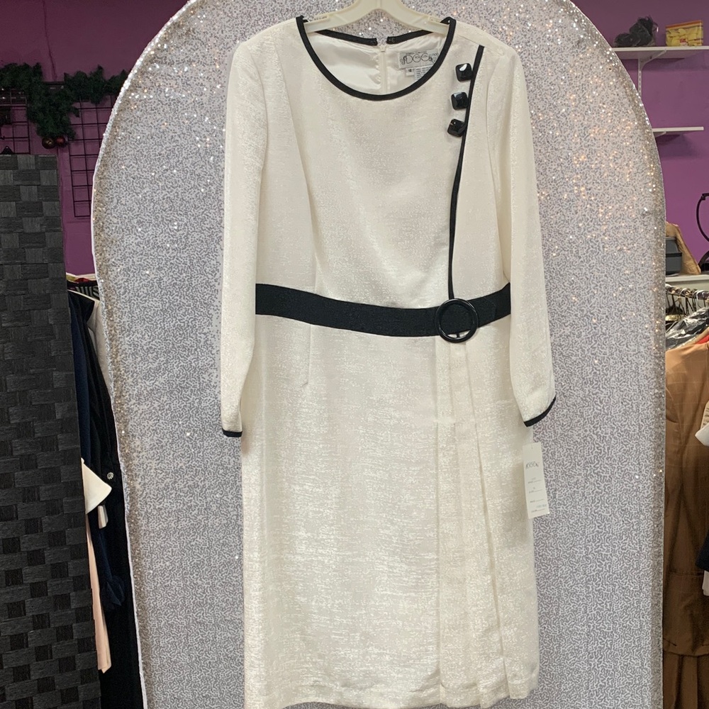 Elegant White and Black Women's Dress